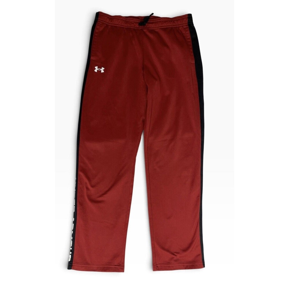Under Armour Red Athletic Pants Loose Fit Size YXL